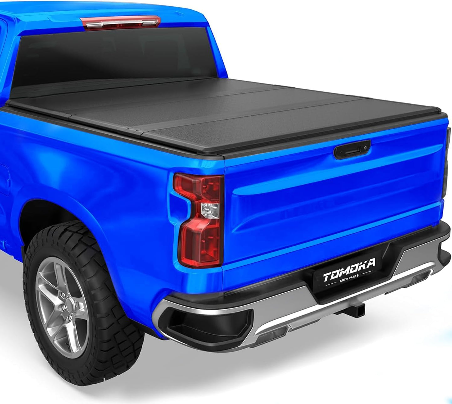 Hard Tri-fold Truck Bed Tonneau Cover Compatible with 2014-2018 Chevrolet Silverado GMC Sierra 1500, 2015-2019 for 2500 3500 HD 8 FT (96") Bed