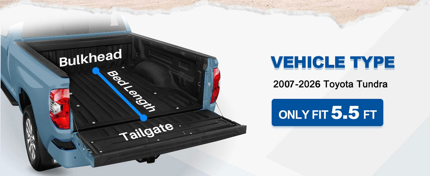 2007-2025 Toyota Tundra Hard Tri Cover w/o Trail Special Edition Storage Boxes